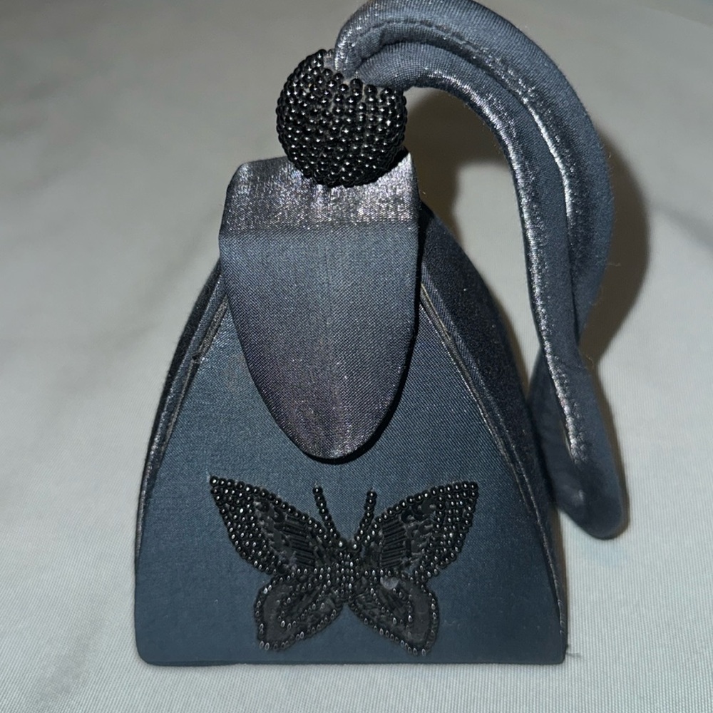 Satin beaded butterfly wristband purse by Swee Lo New York